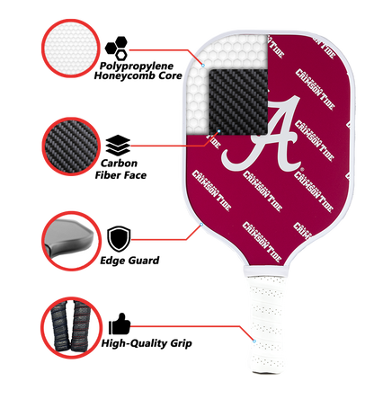 Alabama Crimson Tide standard pickleball paddle additional view