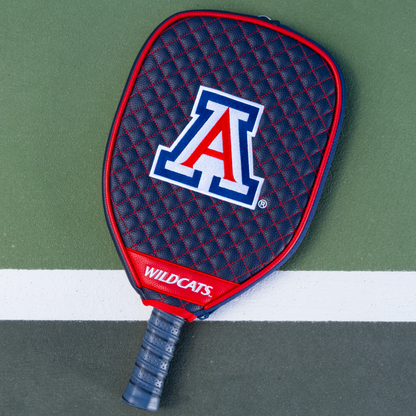 Arizona Wildcats quilted pickleball paddle cover on court view
