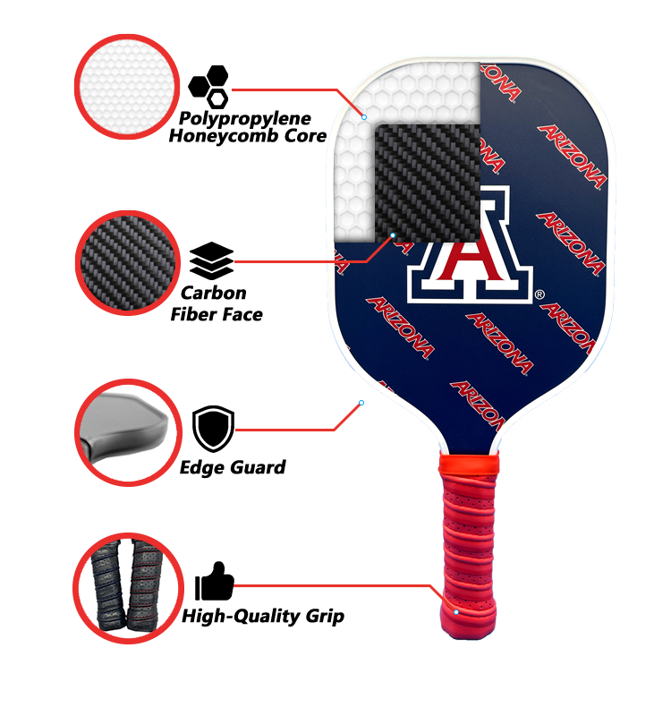 Arizona Wildcats standard pickleball paddle additional view