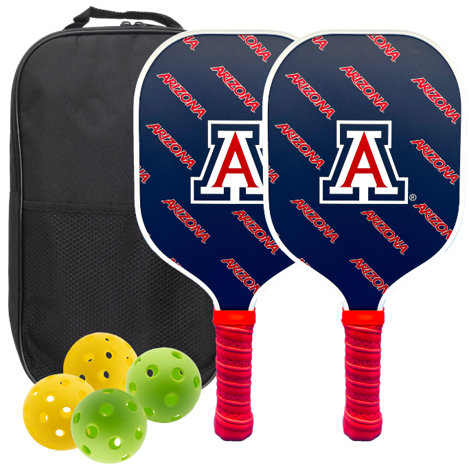 Arizona Wildcats pickleball paddle set with balls and carry case
