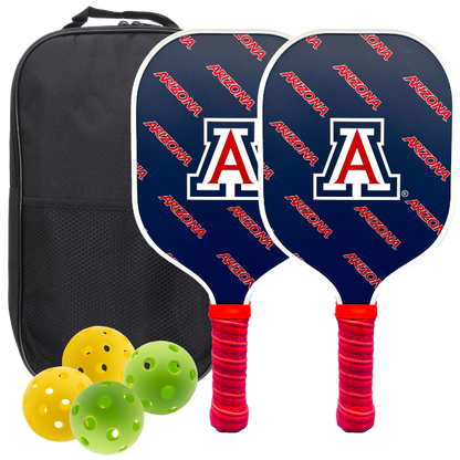Arizona Wildcats pickleball paddle set with balls and carry case