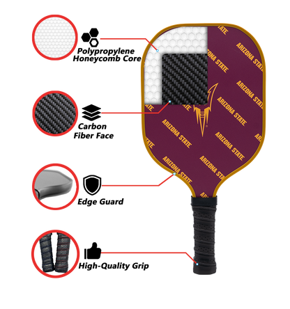 Arizona State Sun Devils standard pickleball paddle additional view