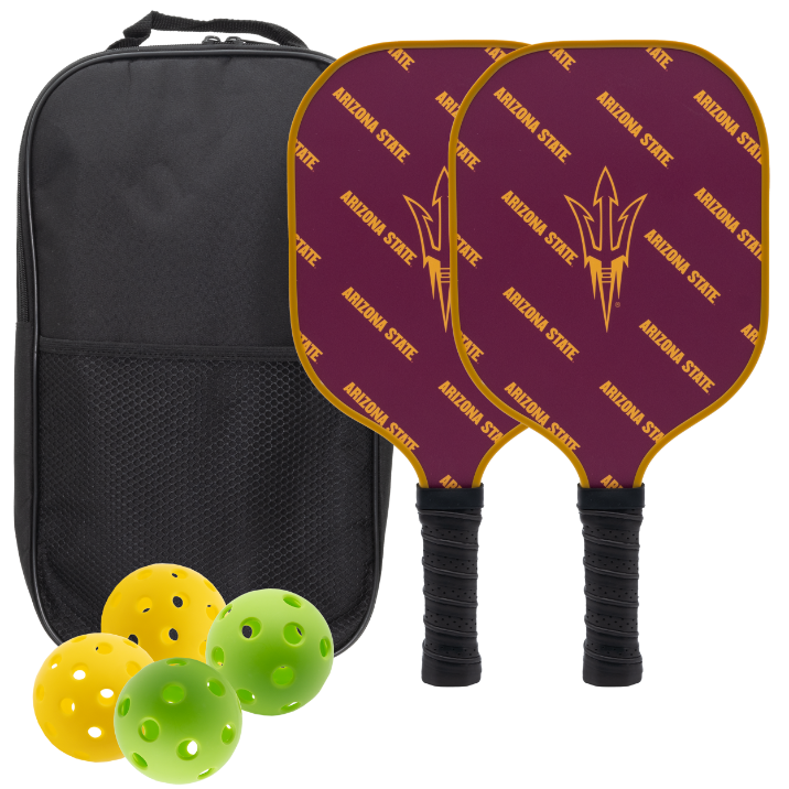 Arizona State Sun Devils pickleball paddle set with balls and carry case