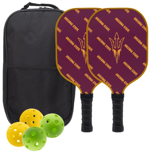 Arizona State Sun Devils pickleball paddle set with balls and carry case