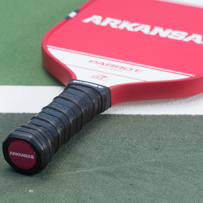 Arkansas Razorbacks Sport Plus pickleball paddle on the court