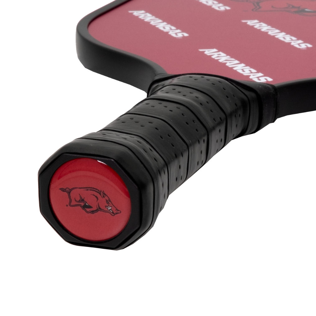 Arkansas Razorbacks pickleball paddle handle logo