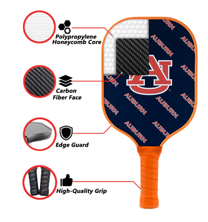 Auburn Tigers standard pickleball paddle additional view