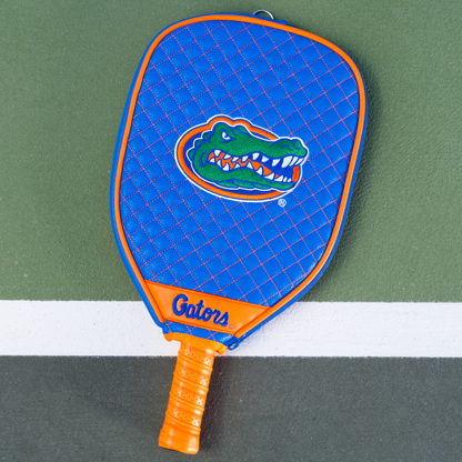 Florida Gators quilted pickleball paddle cover on court view
