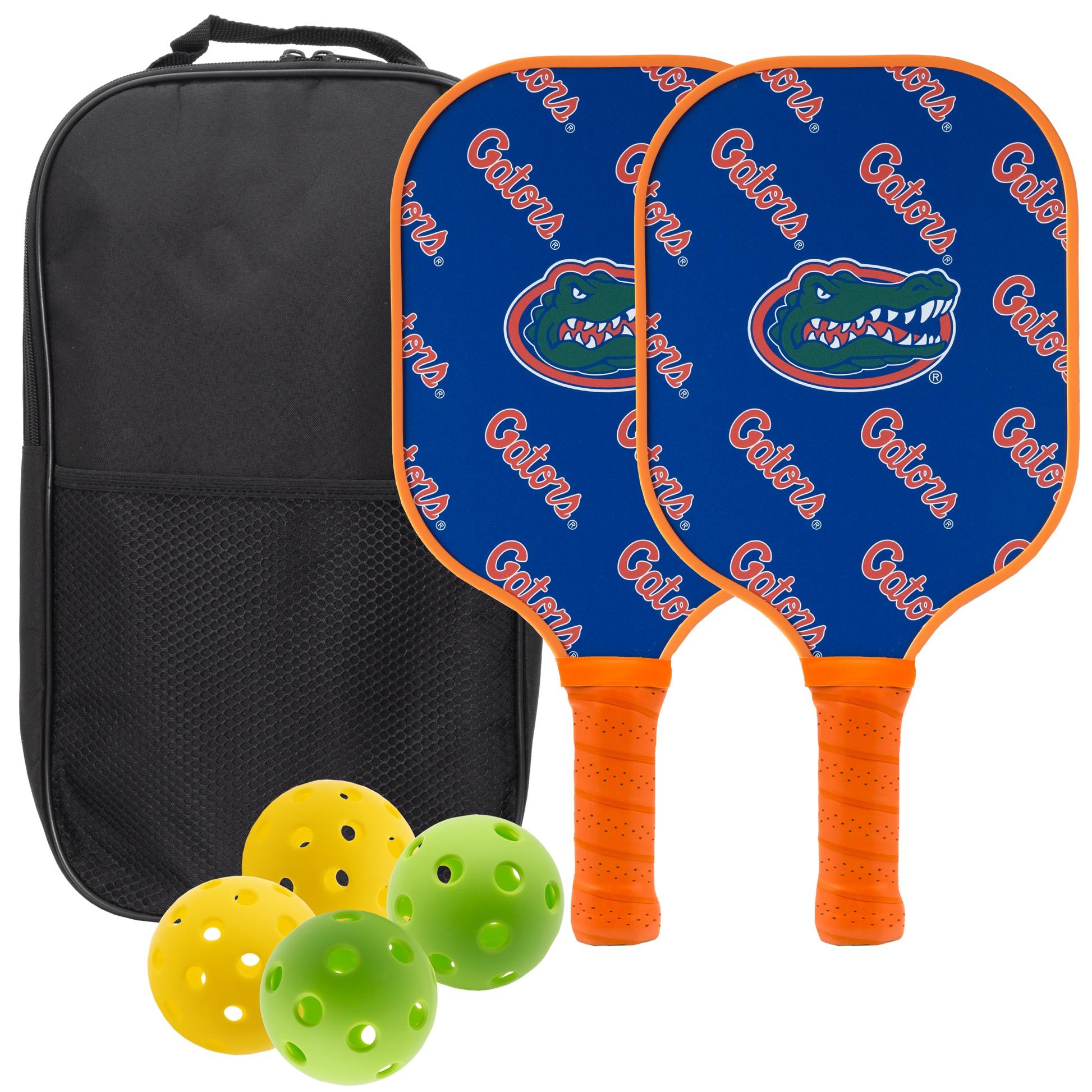 Florida Gators pickleball paddle set with balls and carry case