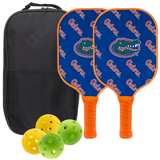 Florida Gators pickleball paddle set with balls and carry case
