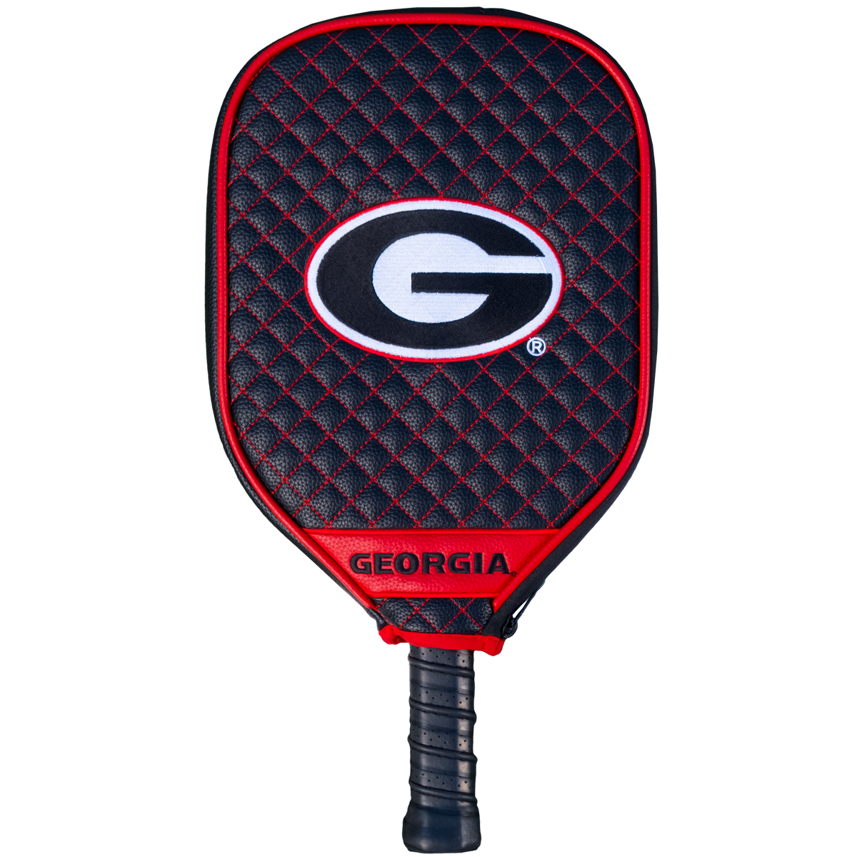 Georgia Bulldogs Black quilted pickleball paddle cover