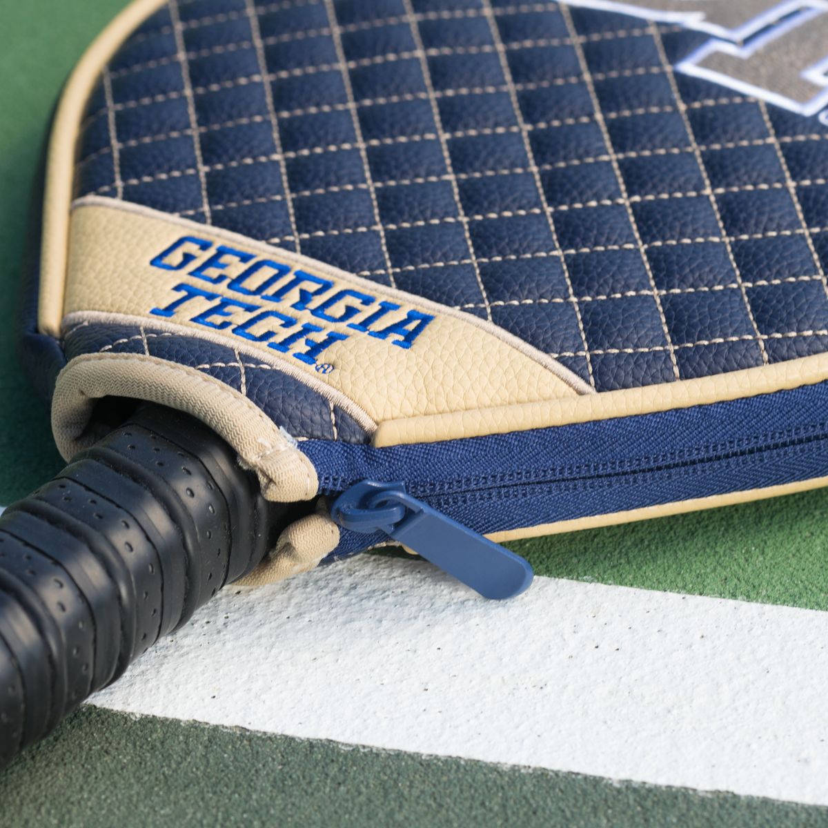 Georgia Tech Yellow Jackets quilted pickleball paddle cover team name