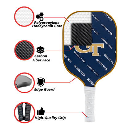Georgia Tech Yellow Jackets standard pickleball paddle additional view