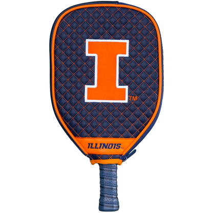 Illinois Fighting Illini quilted pickleball paddle cover