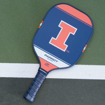 Illinois Fighting Illini Sport Plus pickleball paddle back view on the court