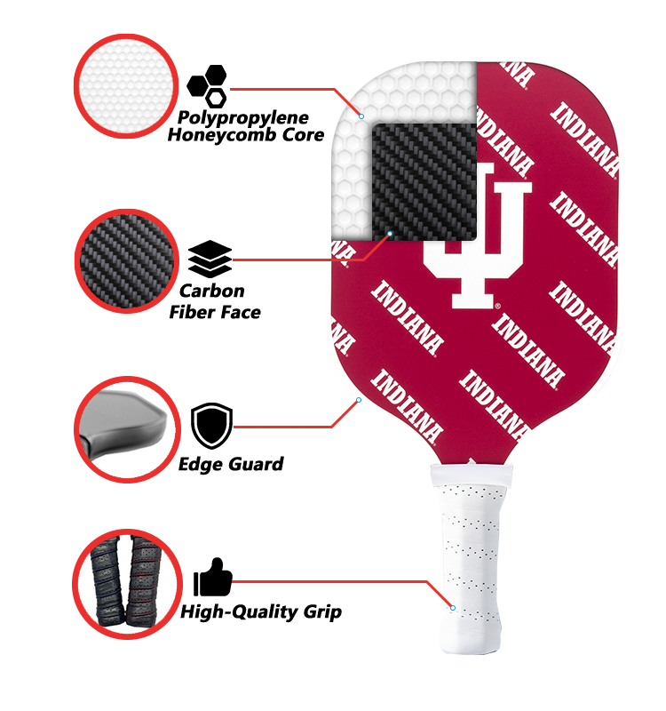 Indiana Hoosiers standard pickleball paddle additional view