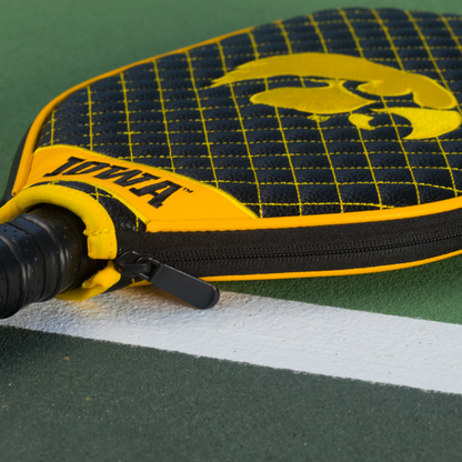 Iowa Hawkeyes quilted pickleball paddle cover team name