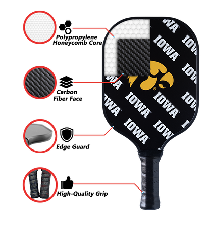 Iowa Hawkeyes standard pickleball paddle additional view