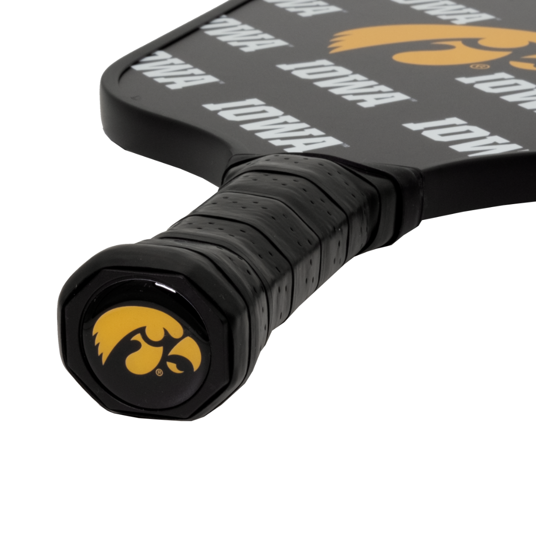 Iowa Hawkeyes pickleball paddle handle logo