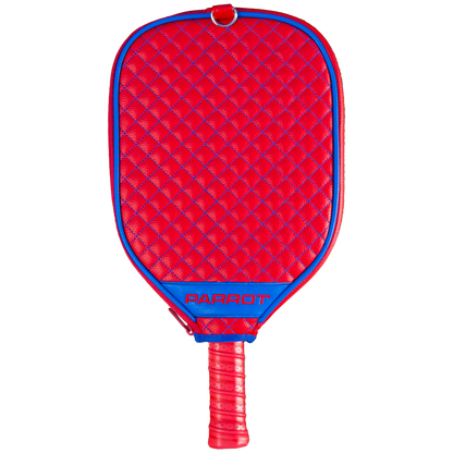 Kansas Jayhawks Red quilted pickleball paddle cover back view