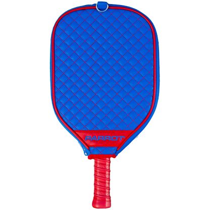 Kansas Jayhawks Blue quilted pickleball paddle cover back view