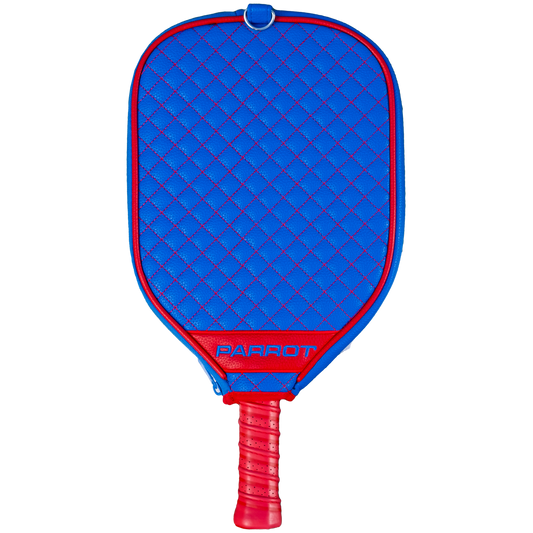 Kansas Jayhawks Blue quilted pickleball paddle cover back view
