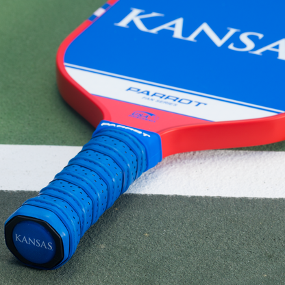 Kansas Jayhawks Sport Plus pickleball paddle on the court
