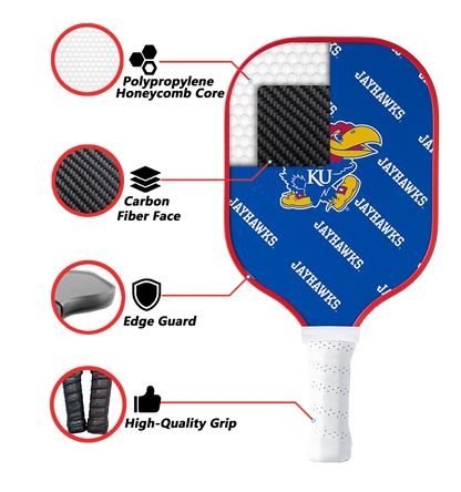 Kansas Jayhawks standard pickleball paddle additional view
