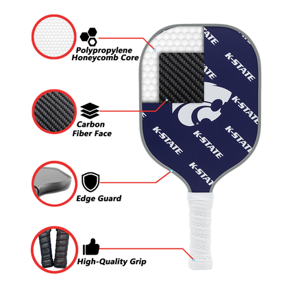 Kansas State Wildcats standard pickleball paddle additional view