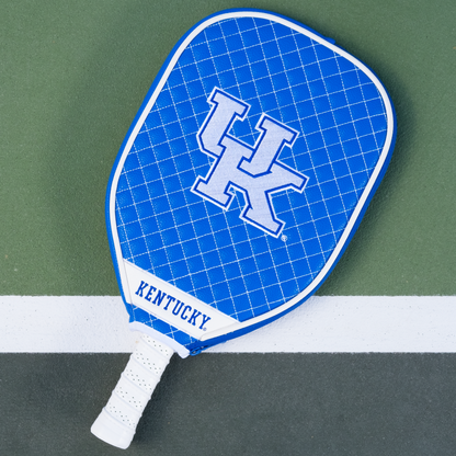 Kentucky Wildcats quilted pickleball paddle cover on court view