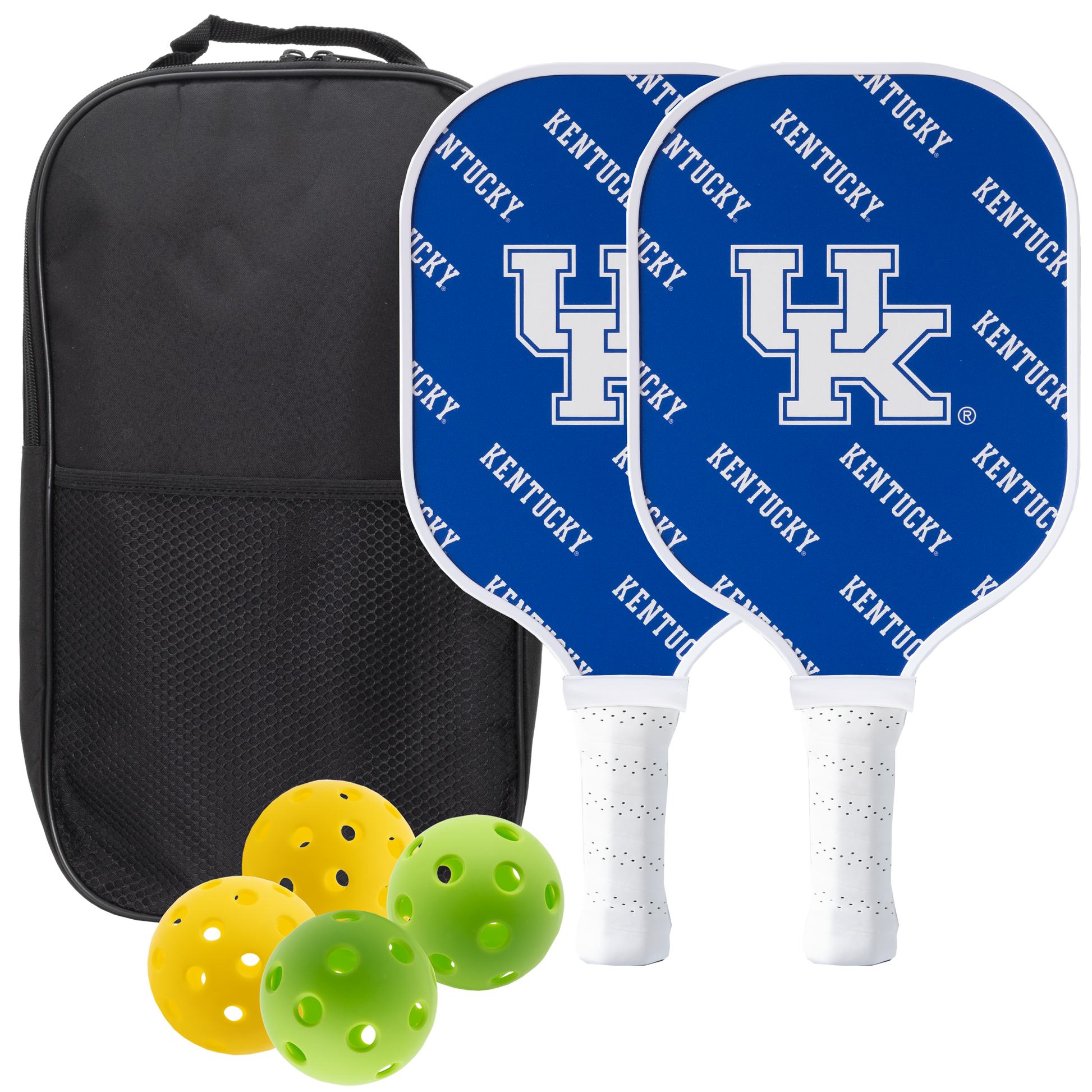Kentucky Wildcats pickleball paddle set with balls and carry case