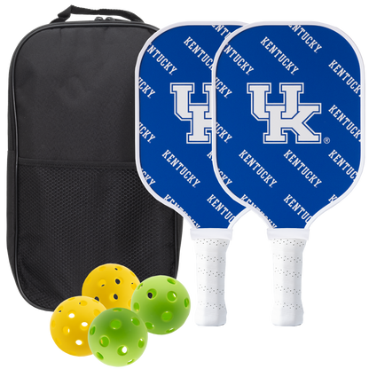 Kentucky Wildcats pickleball paddle set with balls and carry case