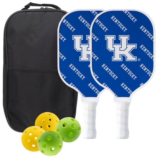 Kentucky Wildcats pickleball paddle set with balls and carry case