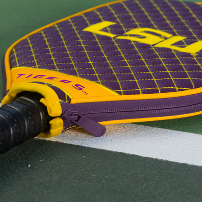 LSU Tigers quilted pickleball paddle cover team name