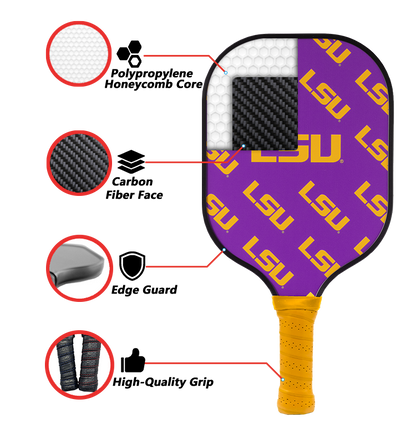 LSU Tigers standard pickleball paddle additional view
