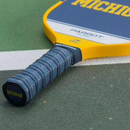 Michigan Wolverines Sport Plus pickleball paddle on the court