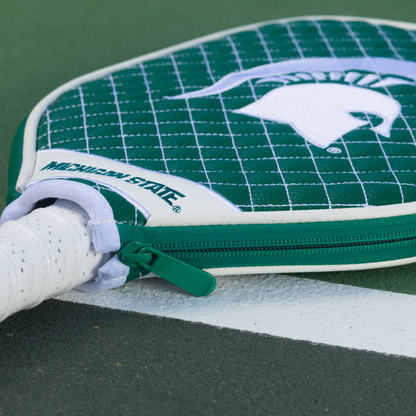 Michigan State Spartans quilted pickleball paddle cover team name