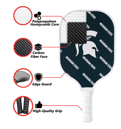 Michigan State Spartans standard pickleball paddle additional view