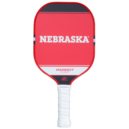 Nebraska Cornhuskers Sport Plus pickleball paddle back view