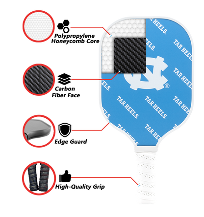 North Carolina Tar Heels standard pickleball paddle additional view