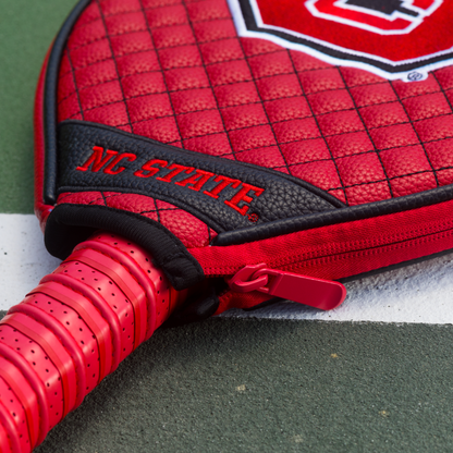 NC State Wolfpack quilted pickleball paddle cover team name