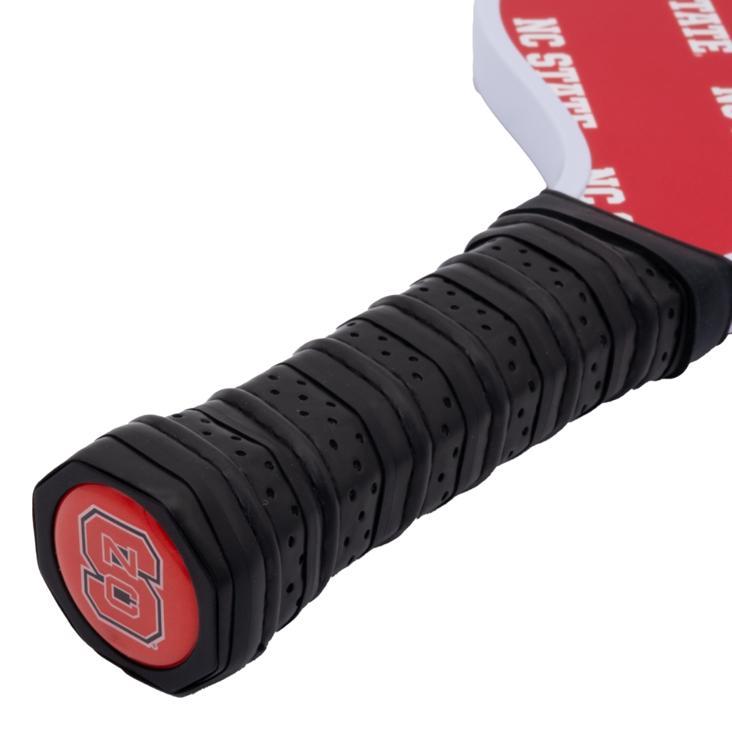 NC State Wolfpack pickleball paddle handle logo