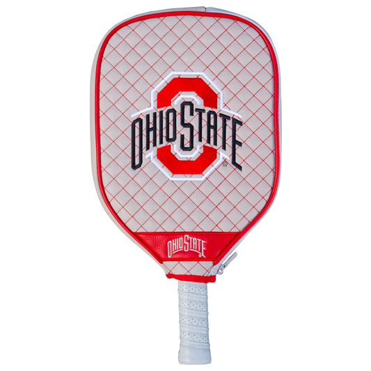 Ohio State Buckeyes Gray quilted pickleball paddle cover