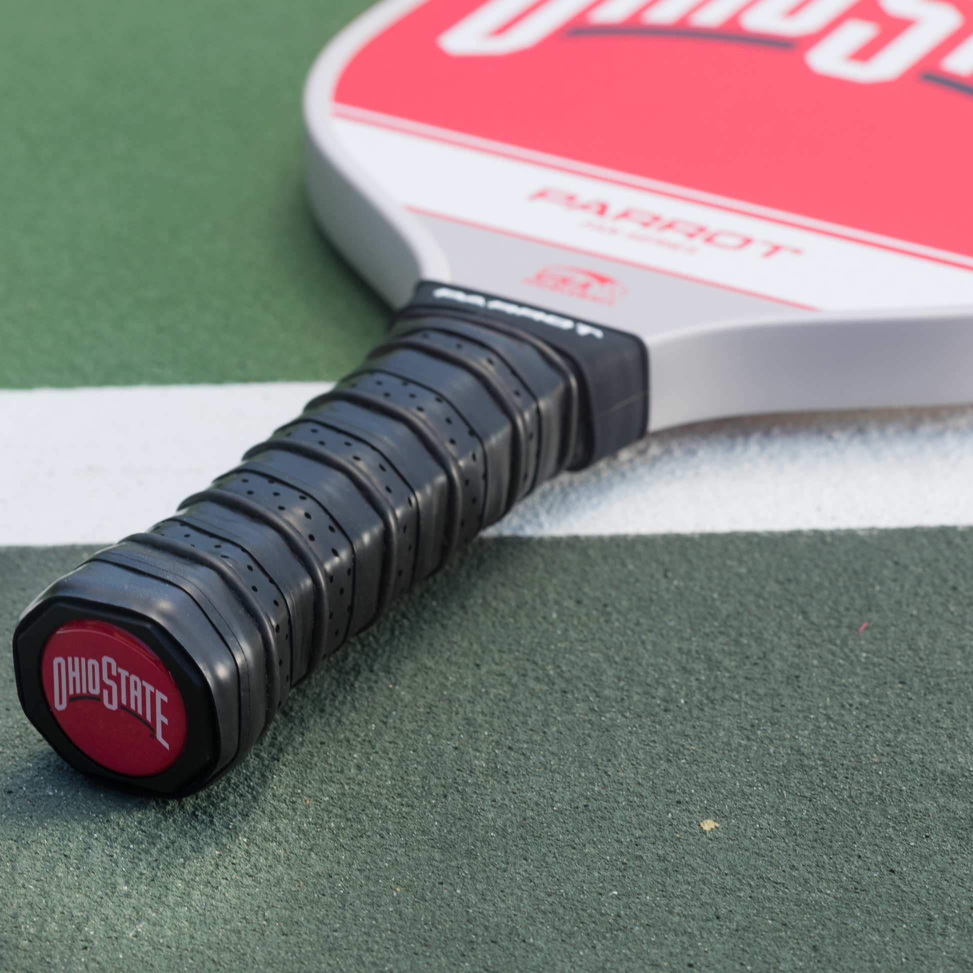 Ohio State Buckeyes Sport Plus pickleball paddle on the court