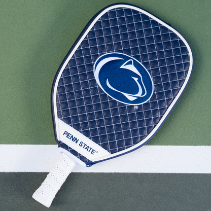 Penn State Nittany Lions quilted pickleball paddle cover on court view