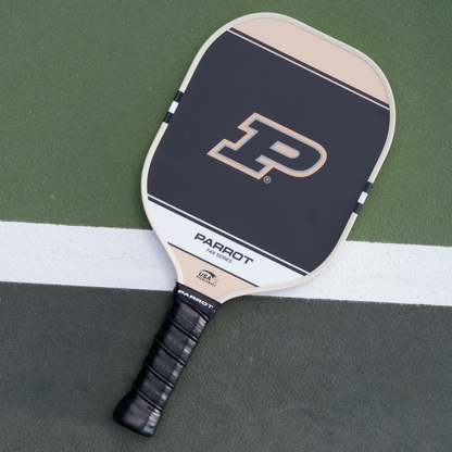 Purdue Boilermakers Sport Plus pickleball paddle back view on the court