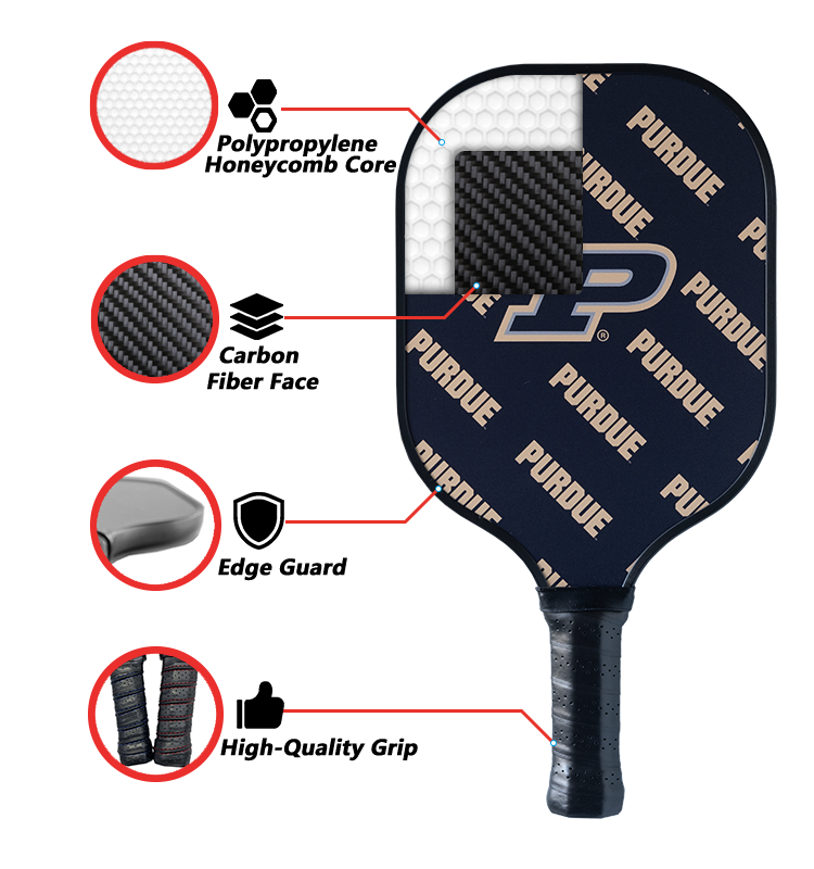 Purdue Boilermakers standard pickleball paddle additional view