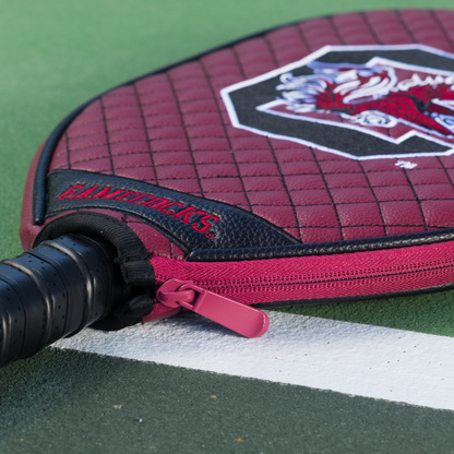 South Carolina Gamecocks quilted pickleball paddle cover team name