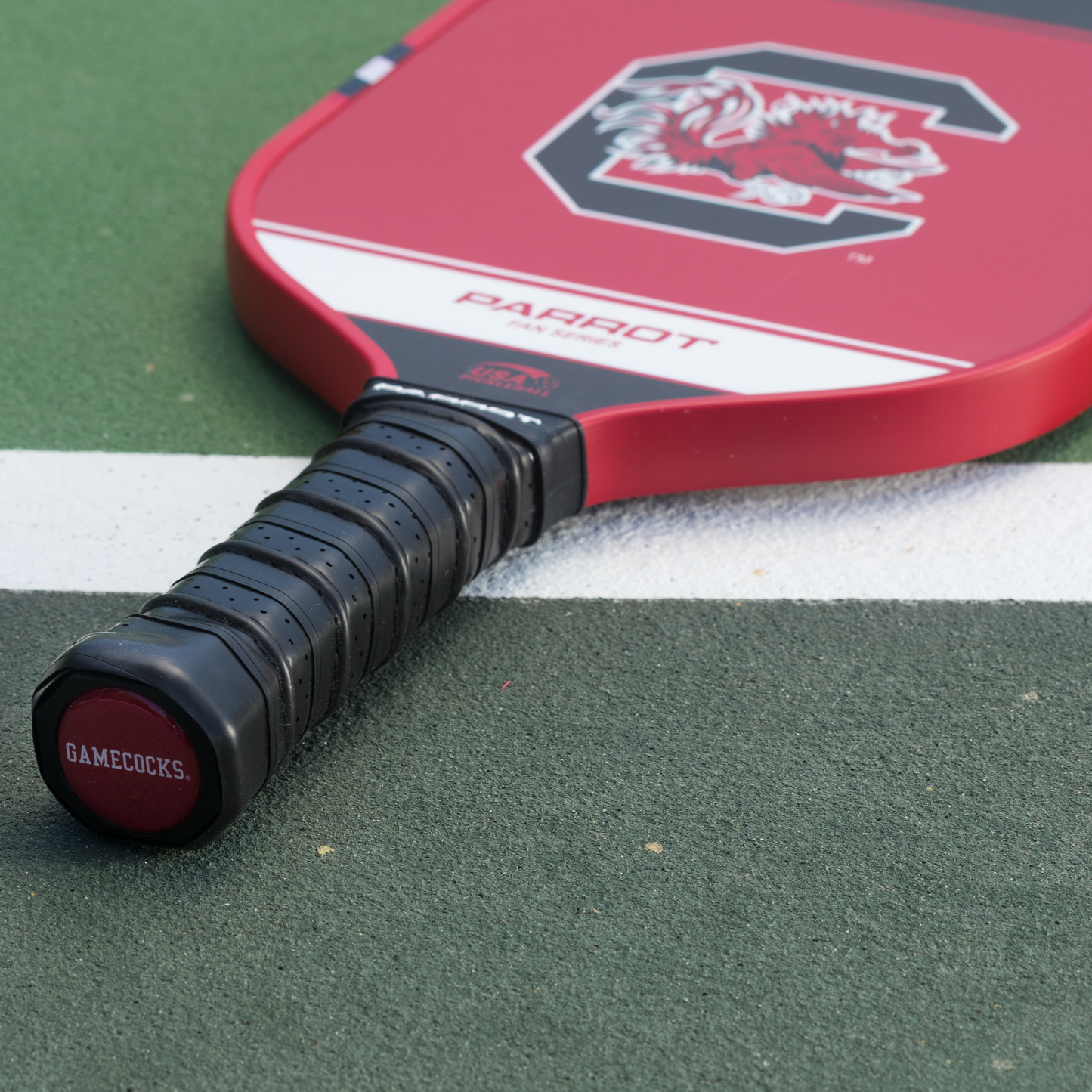 South Carolina Gamecocks Sport Plus pickleball paddle on the court