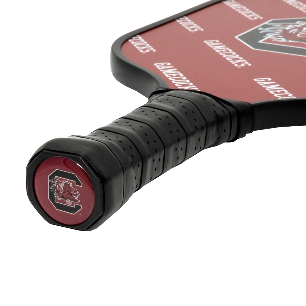 South Carolina Gamecocks pickleball paddle handle logo